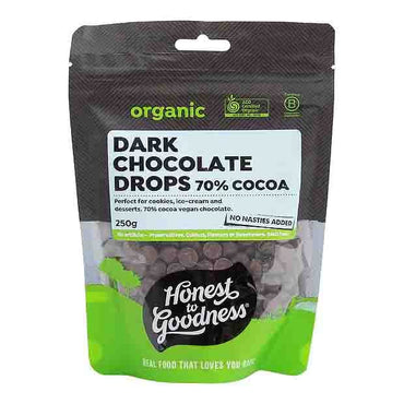 Honest To Goodness Dark Chocolate Drops Chips 70% 250g